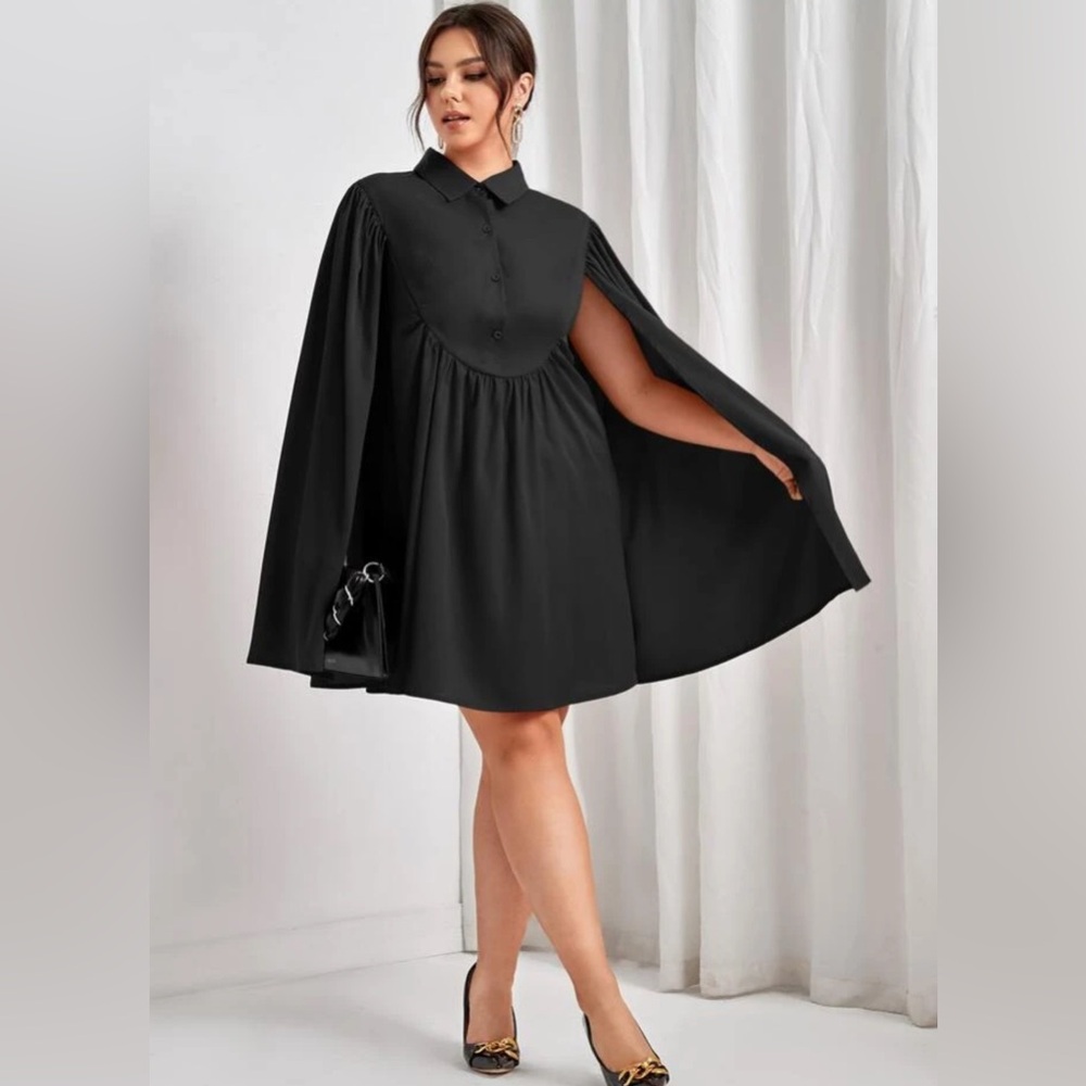 SHEIN Black Cape Dress Size 14 (1XL)